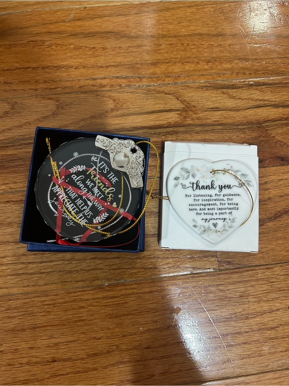 2 Friendship Themed Christmas Ornaments